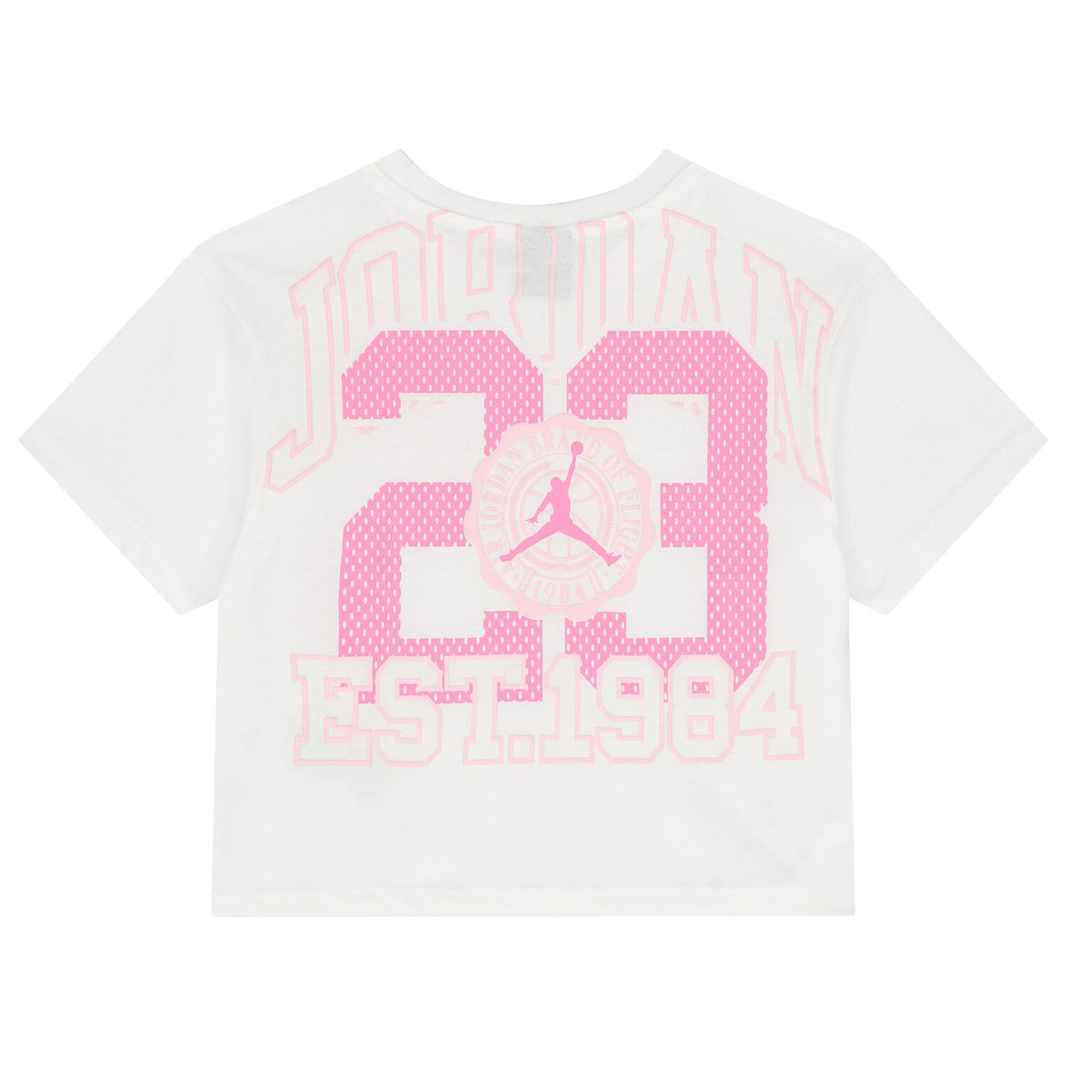 Girls White & Pink Jordan Logo T-Shirt, 1, hi-res