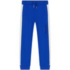 Boys White & Blue Logo Tracksuit, 2, hi-res