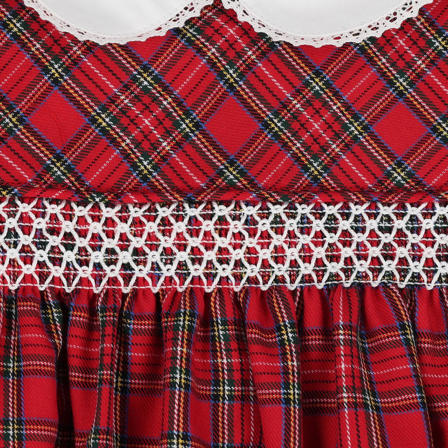 Baby Girls Red Tartan Dress, 1, hi-res