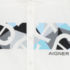 Boys White Logo Shirt, 1, hi-res