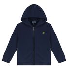 Boys Blue Turtle Hooded Top, 1, hi-res