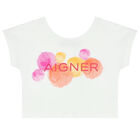 Girls White & Pink Logo Dress Set, 1, hi-res