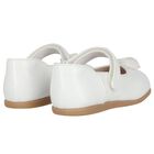 Younger Girls White Flower Shoes , 1, hi-res