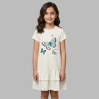 Girls Ivory Butterflies Logo Dress, 1, hi-res