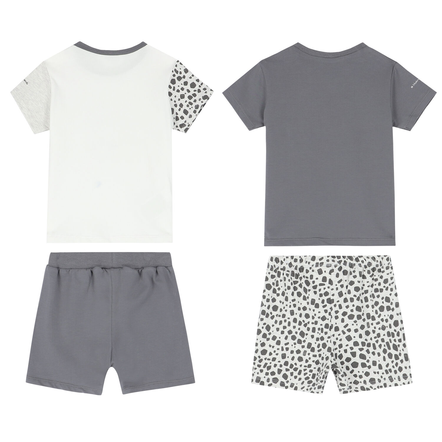 Baby Boys White & Grey Shorts Set, 1, hi-res