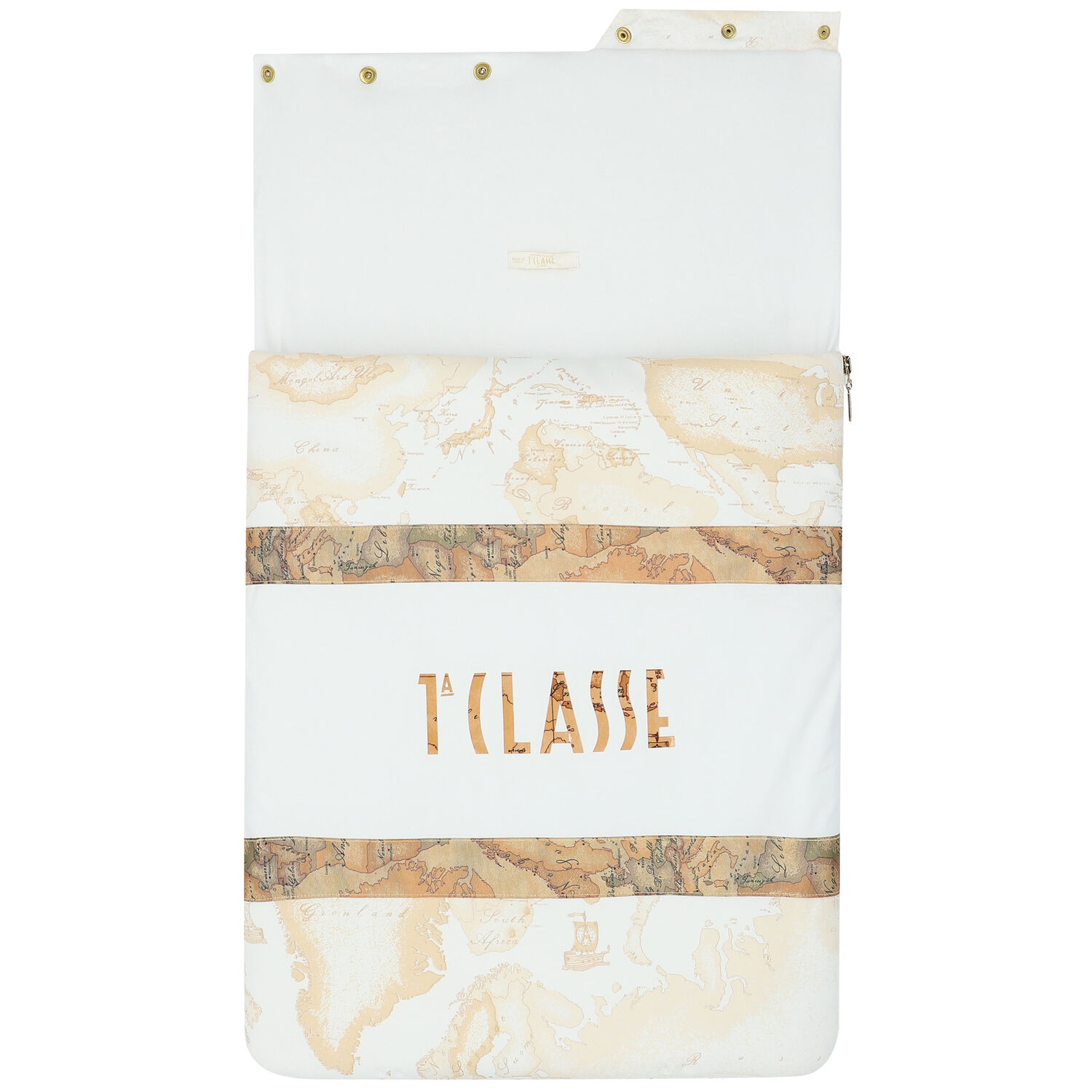 White & Beige Geo Map Logo Baby Nest, 1, hi-res