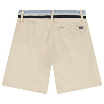 Boys Beige Logo Shorts