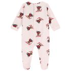 Baby Girls Pink Teddy Bear Logo Babygrow, 1, hi-res