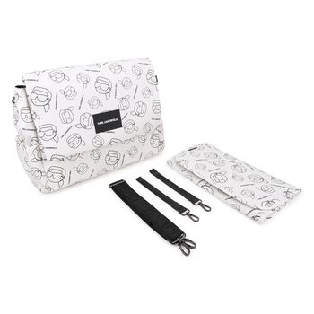 White Ikonik Karl Logo Changing Bag