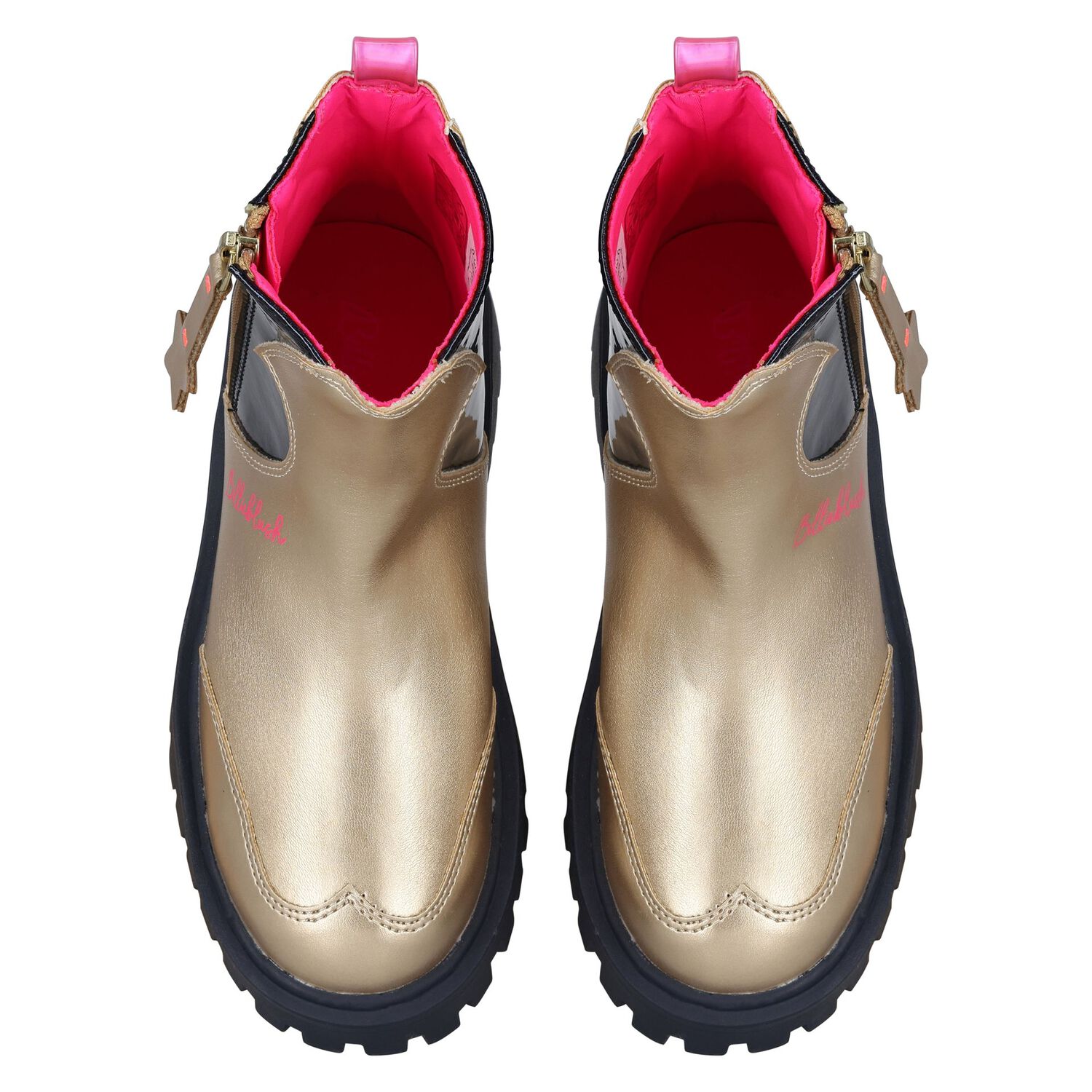 Girls Gold Faux Leather Boots, 1, hi-res image number null