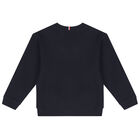 Boys Navy Blue Logo Sweatshirt, 1, hi-res