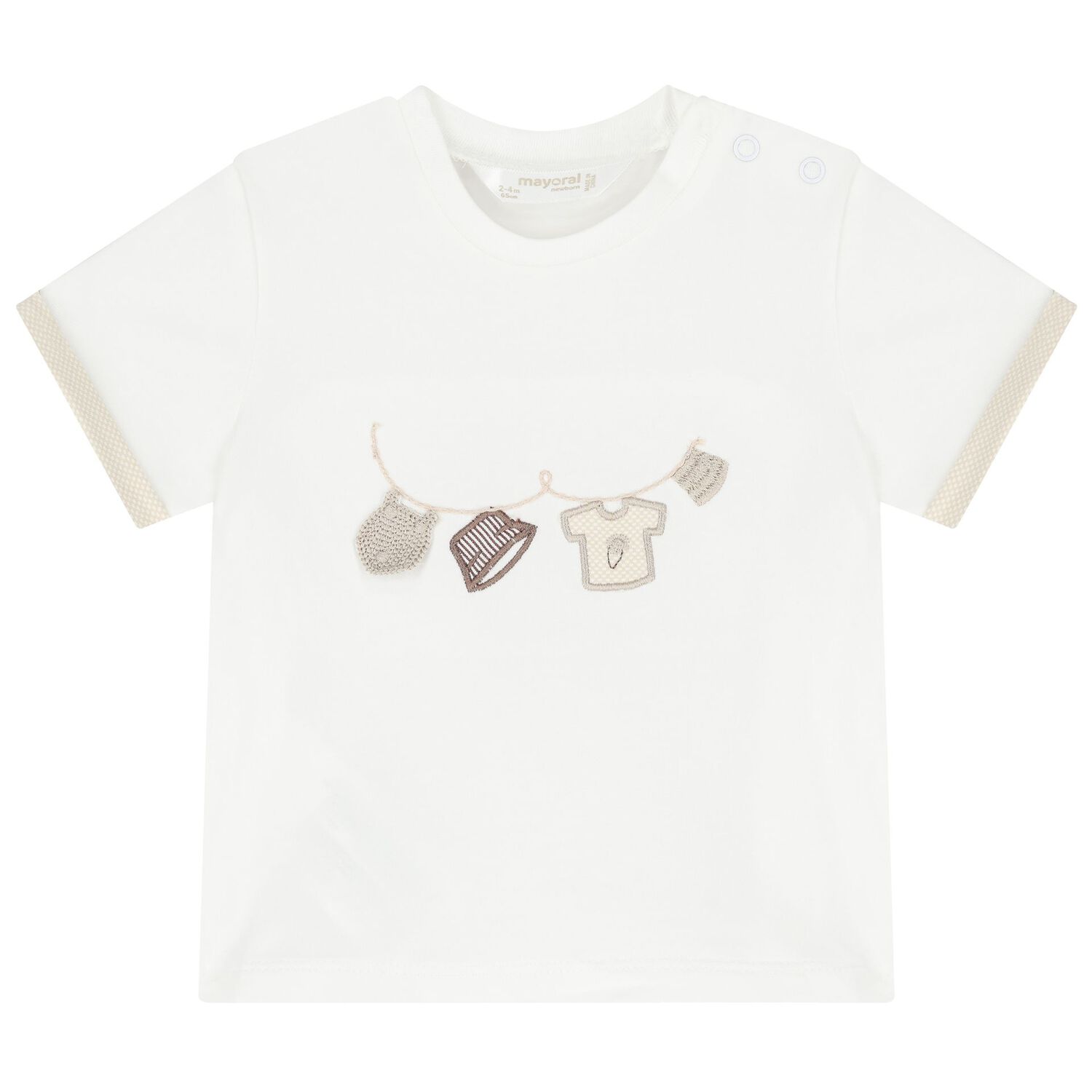 Baby Boys White & Beige Cotton Shorts Set ( 2-Pack ), 2, hi-res image number null