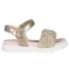 Girls Gold Studded Sandals, 1, hi-res
