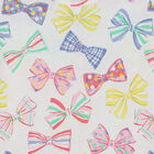 Girls White Bow Dress, 1, hi-res