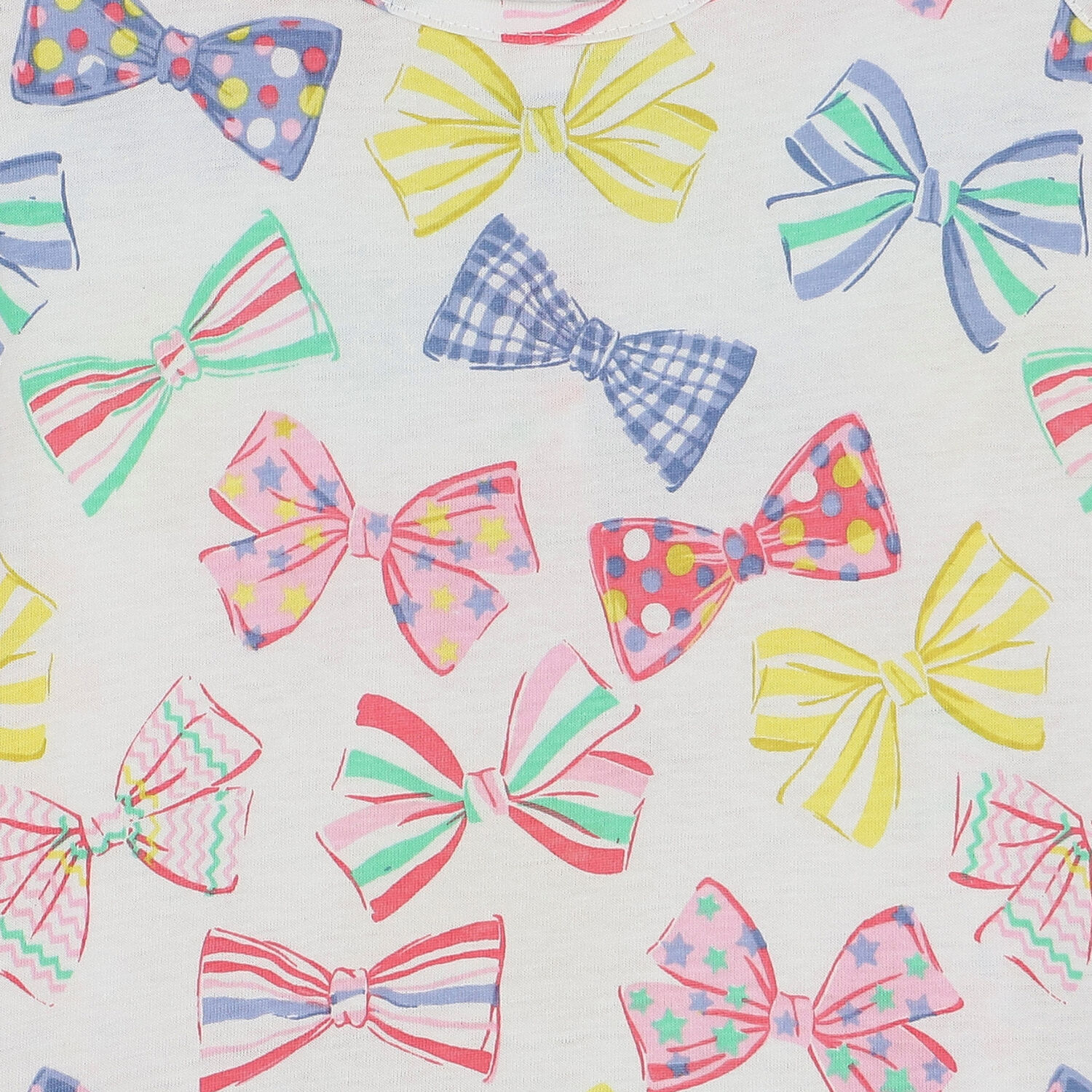 Girls White Bow Dress, 1, hi-res