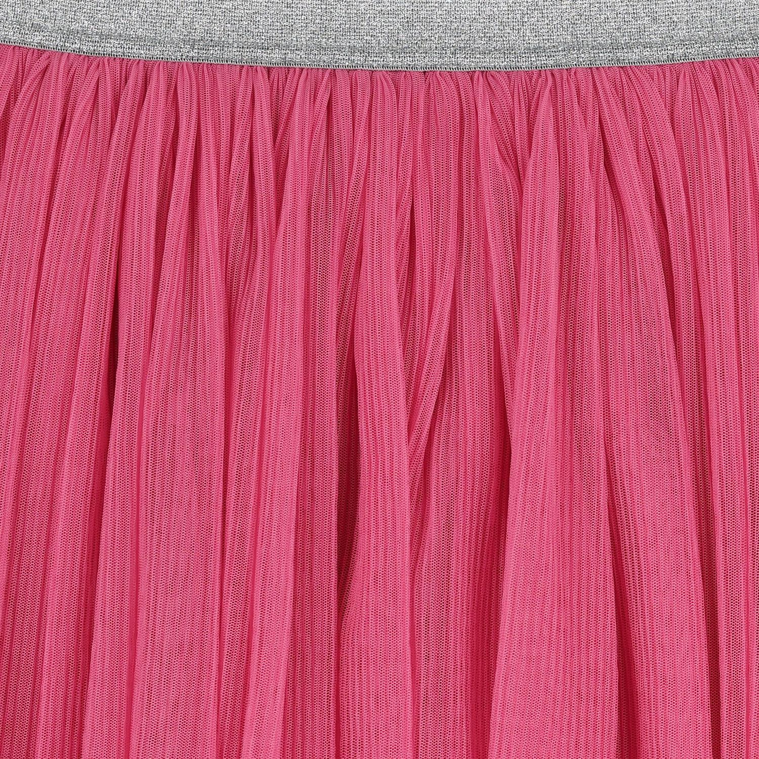 Girls Pink Pleated Tulle Skirt , 1, hi-res