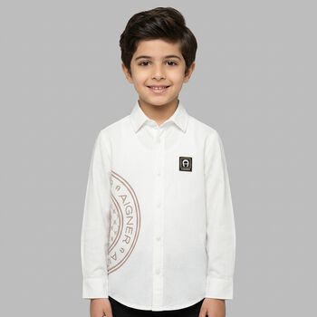 Boys White Logo Shirt