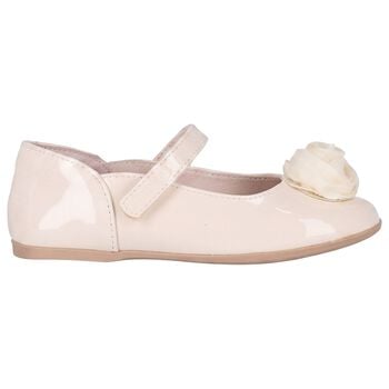Girls Ivory Flower Shoes 