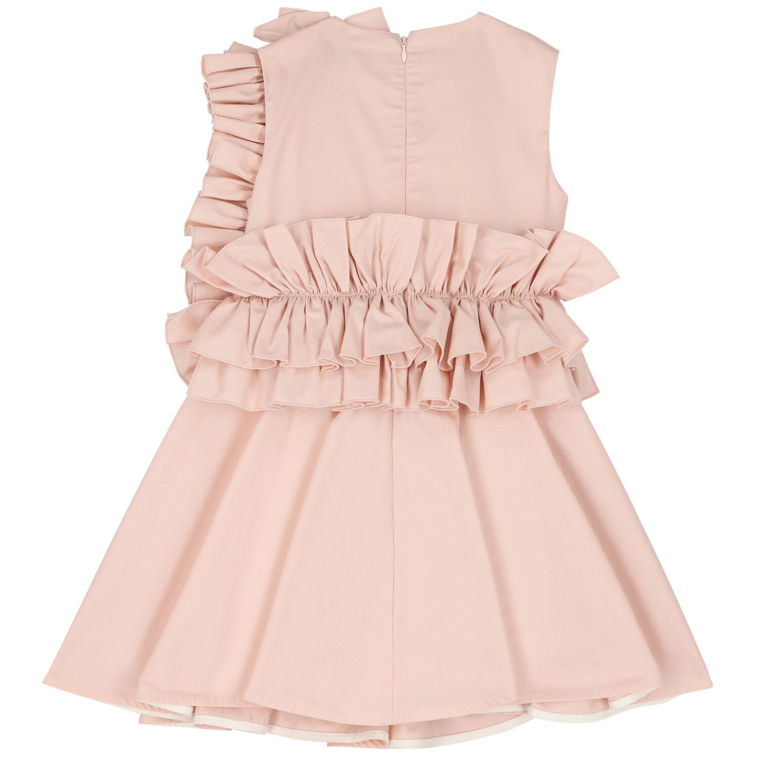 Girls Pink Ruffle Flower Dress, 2, hi-res