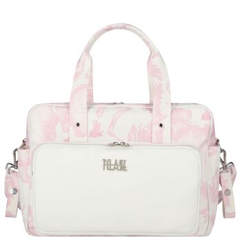 Baby Girls White & Pink Geo Map Changing Bag