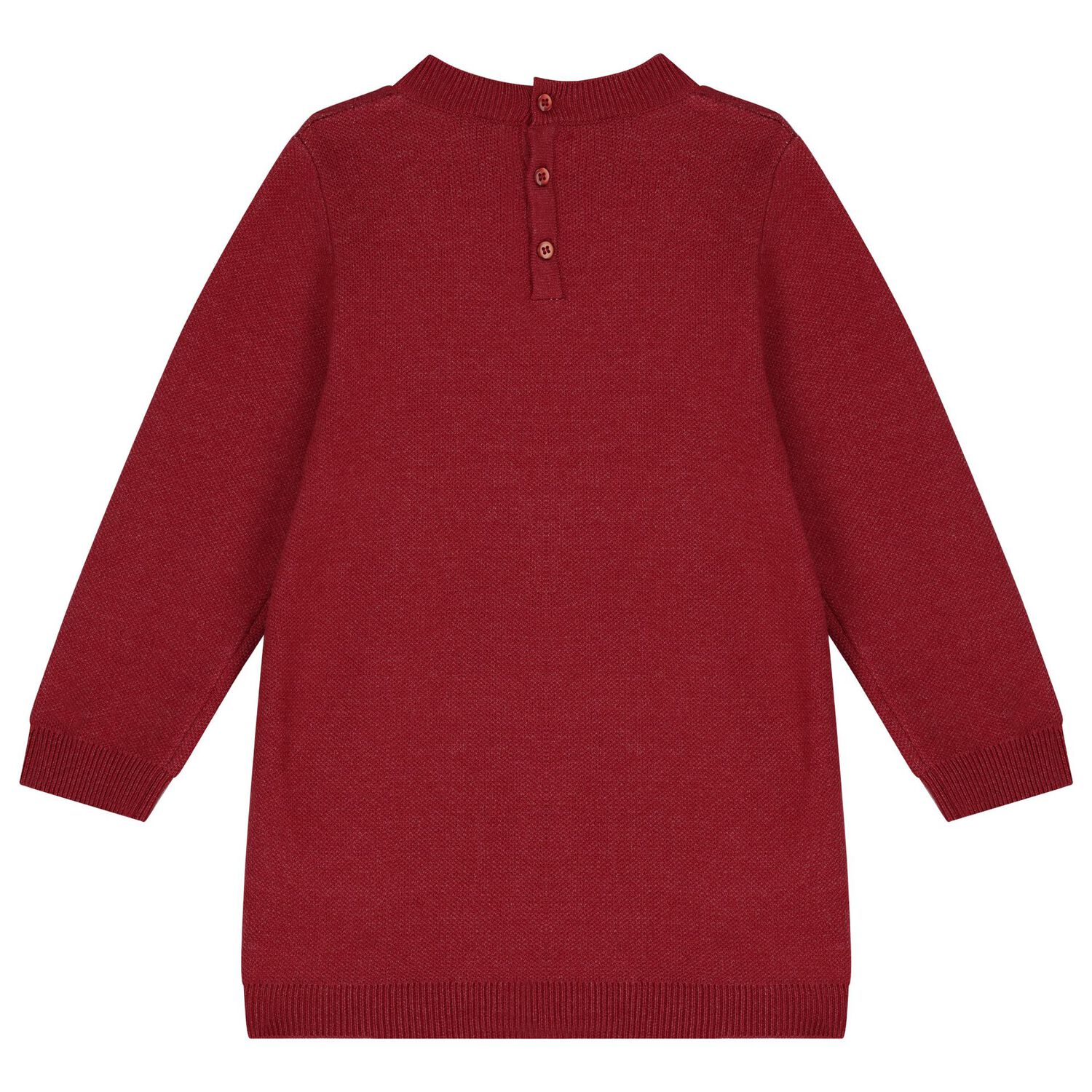 Younger Girls Red Knitted Jumper Dress, 1, hi-res
