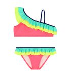 Girls Multi-Coloured Frill Bikini, 1, hi-res