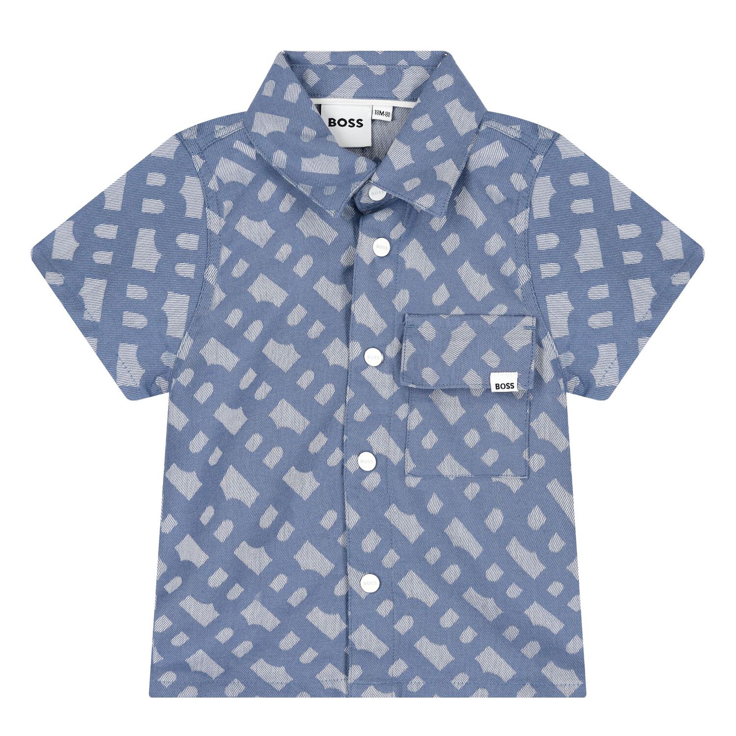 Baby Boys Blue & White Logo Shorts Set, 1, hi-res