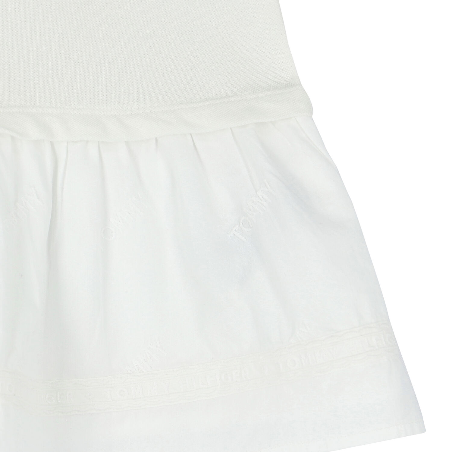 Girls White Logo Polo Dress, 1, hi-res
