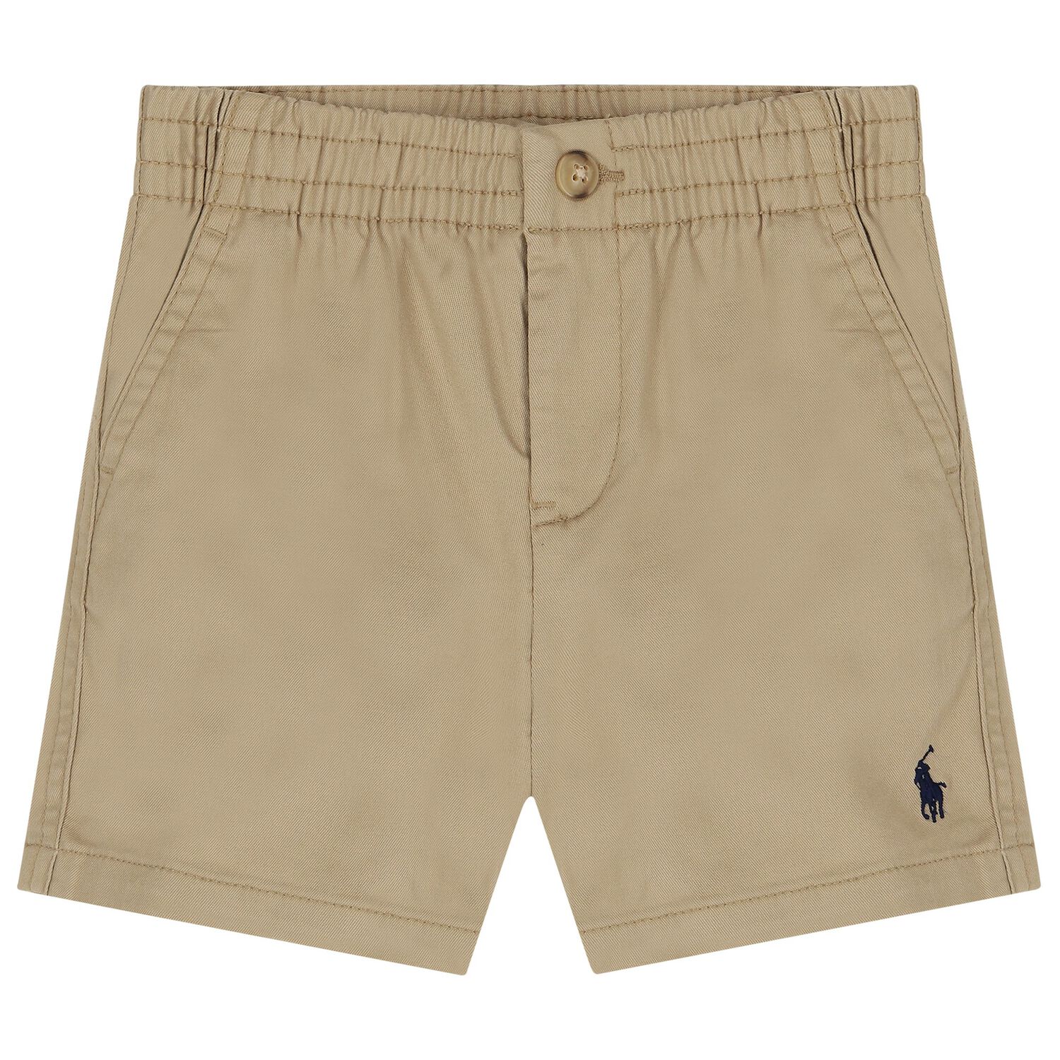 Baby Boys Beige Logo Shorts, 1, hi-res