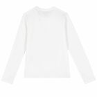 Girls White Logo Long Sleeve Top, 1, hi-res