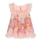 Baby Girls Pink Floral Tulle Dress, 1, hi-res