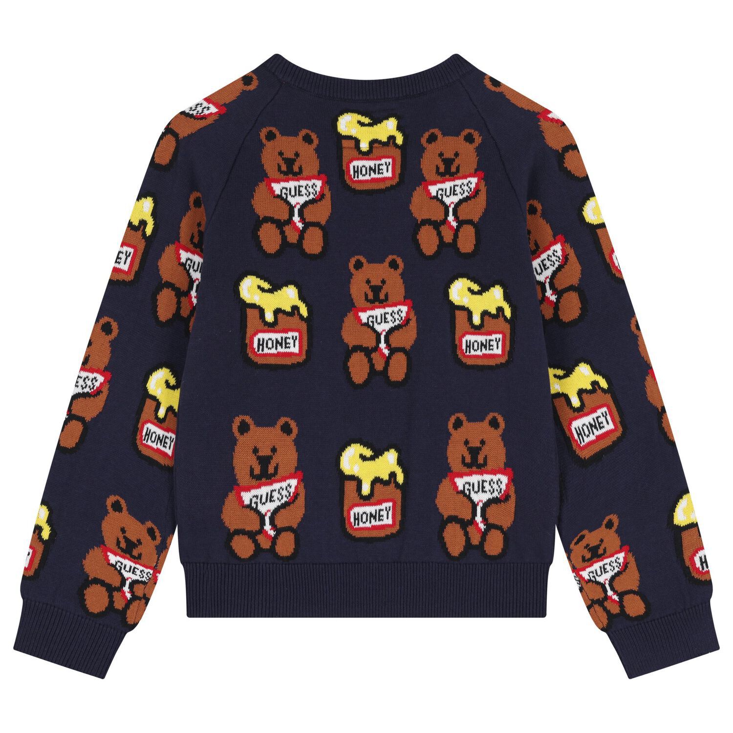 Boys Navy Blue Teddy Bear Sweatshirt, 1, hi-res