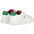 Boys White Logo Trainers, 1, hi-res