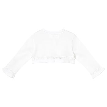 Baby Girls White Knitted Cardigan