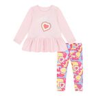 Baby Girls Pink Logo Leggings Set, 1, hi-res