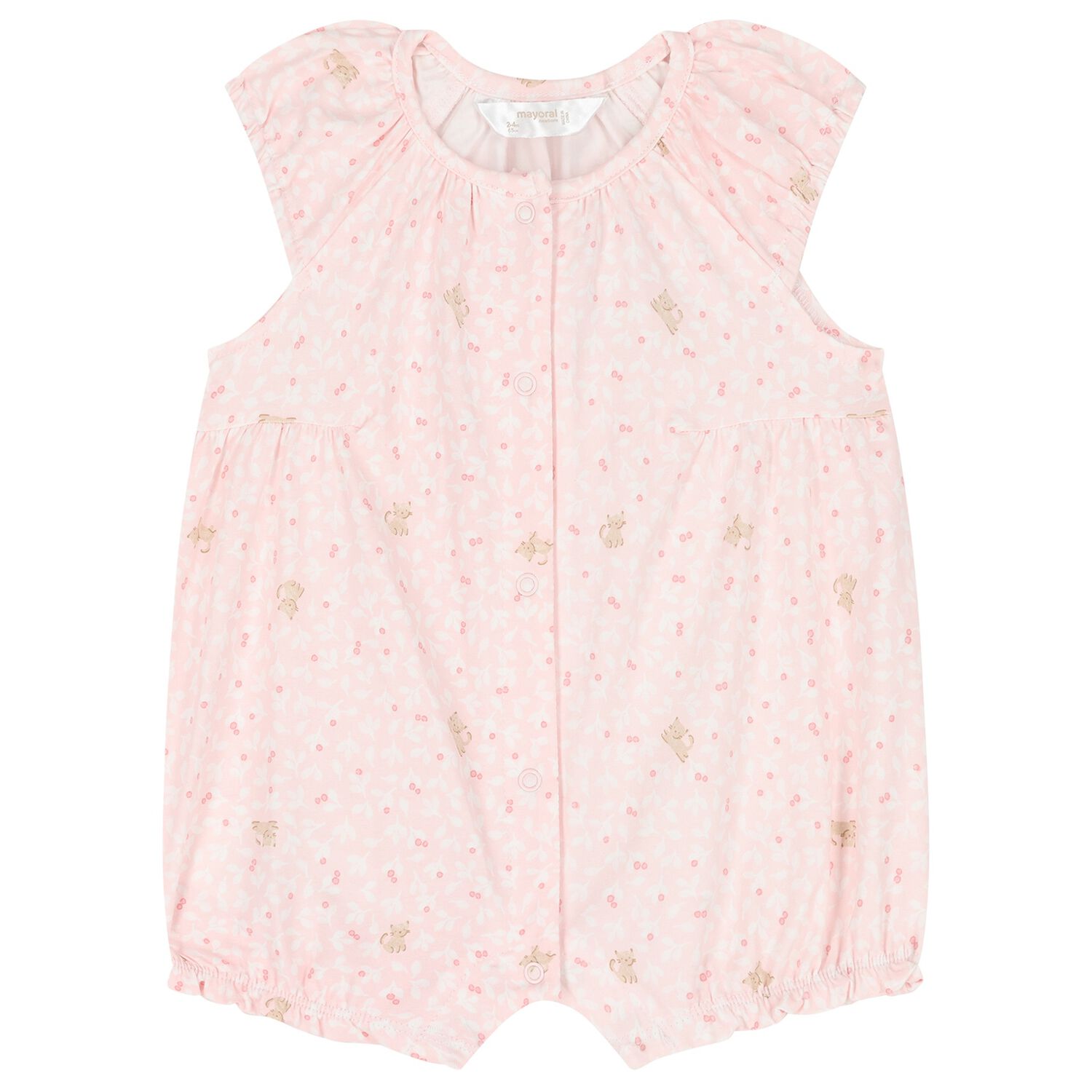 Baby Girls Pink Romper, 1, hi-res