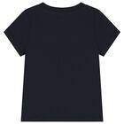 Girls Mini Me Navy Blue Logo T-Shirt, 1, hi-res