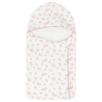 Baby Girls Ivory & Pink Logo Nest