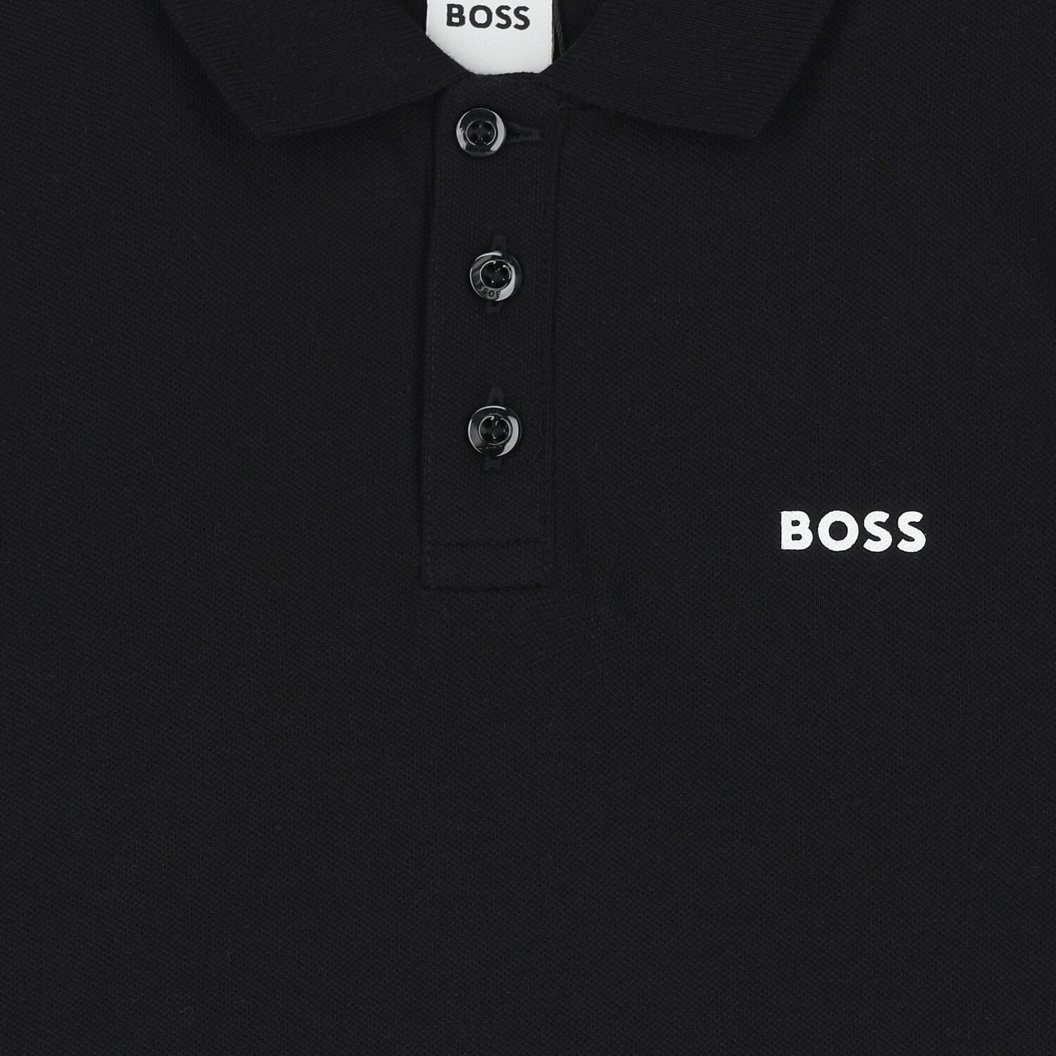 Boys Black Logo Polo Shirt, 2, hi-res image number null