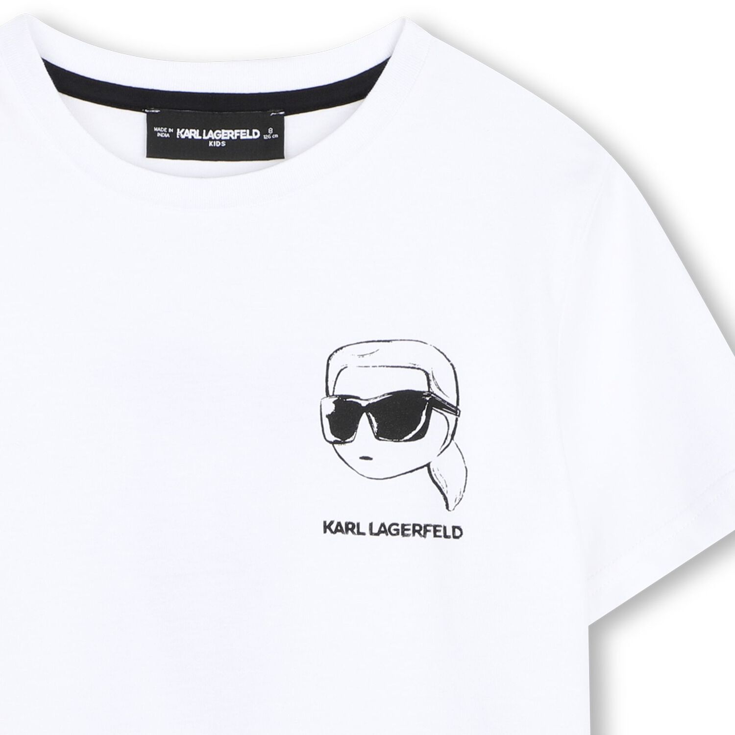 Boys Mini Me White Ikonik Karl Logo T-Shirt, 2, hi-res