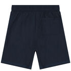 Boys Blue Logo Shorts, 1, hi-res