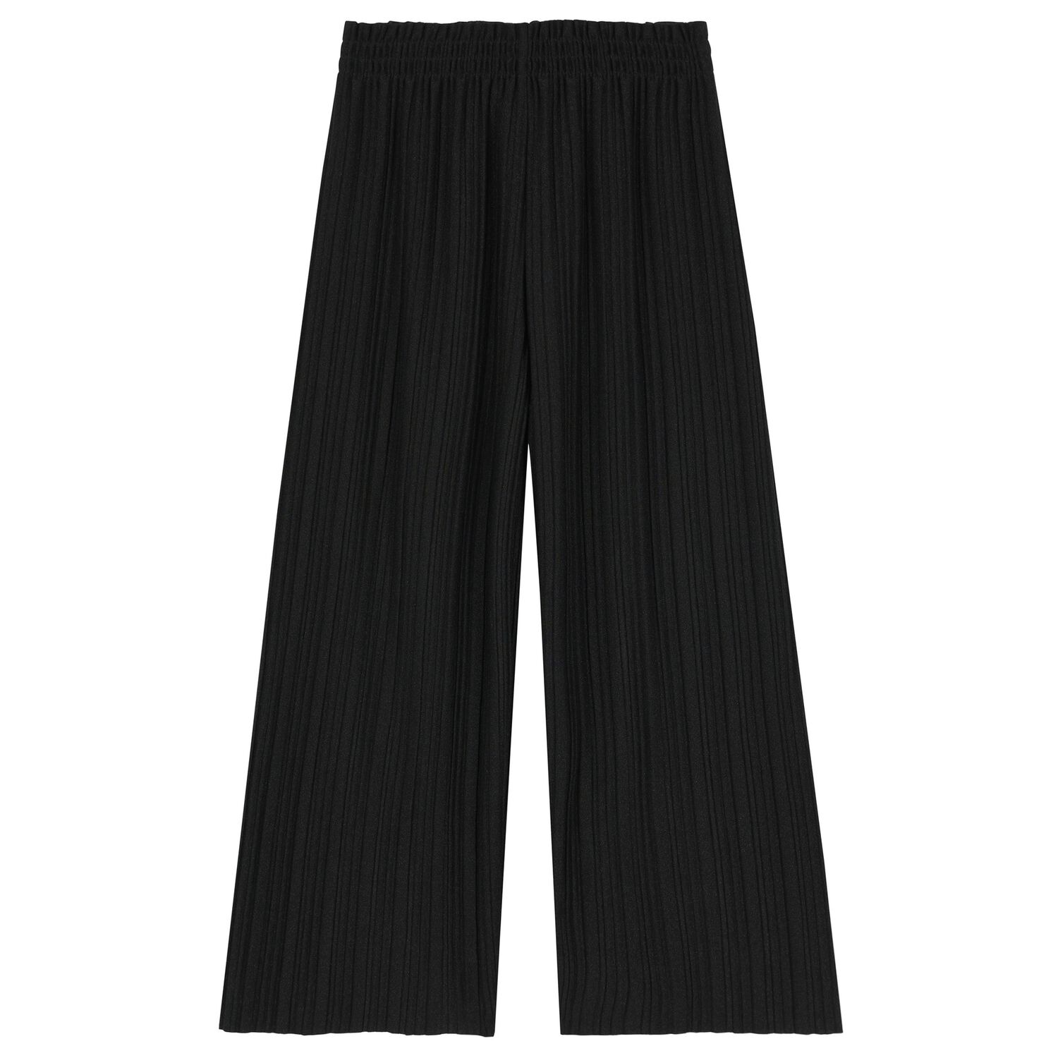Girls Black Pleated Trousers, 1, hi-res