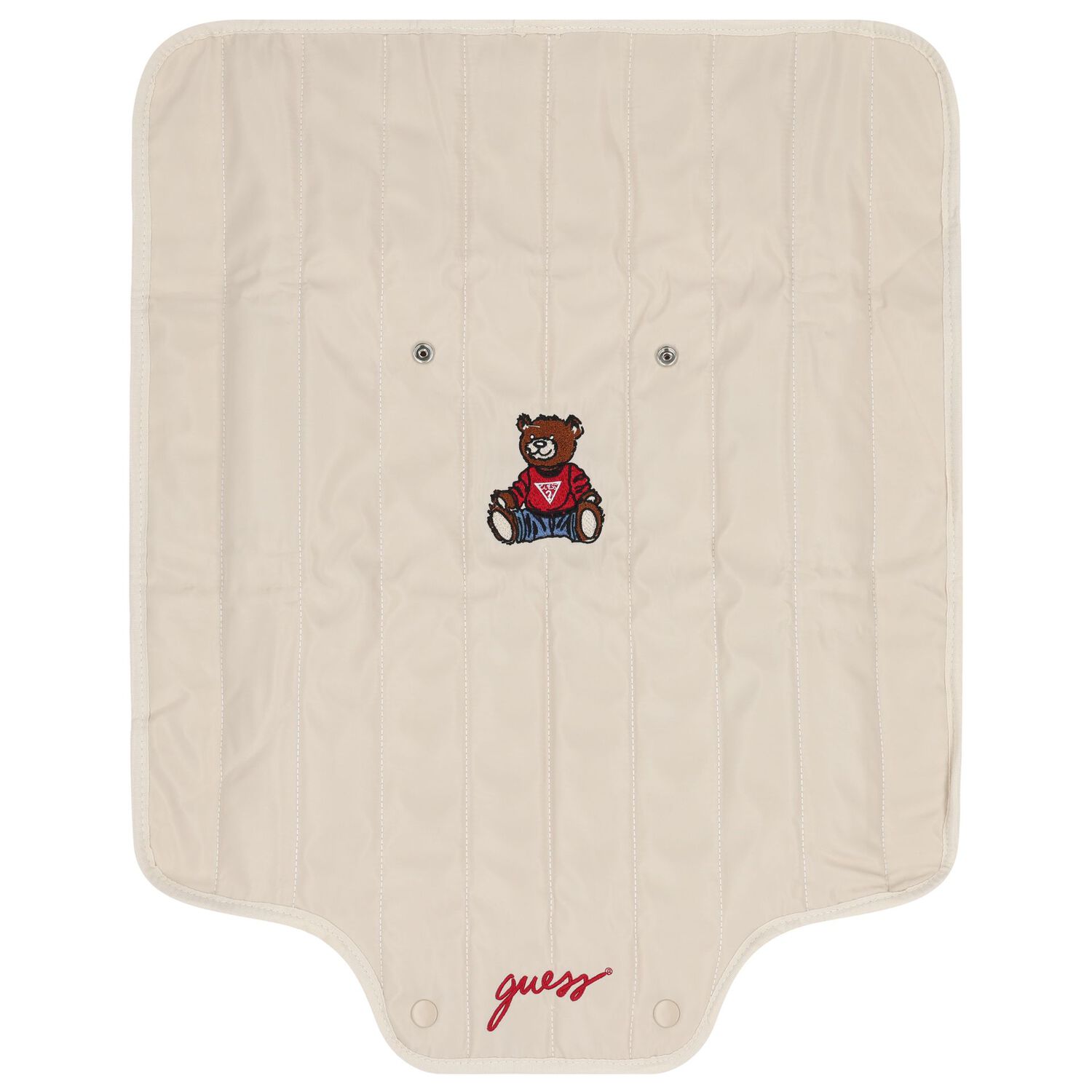 Beige Teddy Bear Logo Quilted Baby Changing Mat, 1, hi-res