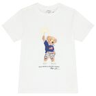 Boys White Polo Bear T-Shirt, 1, hi-res