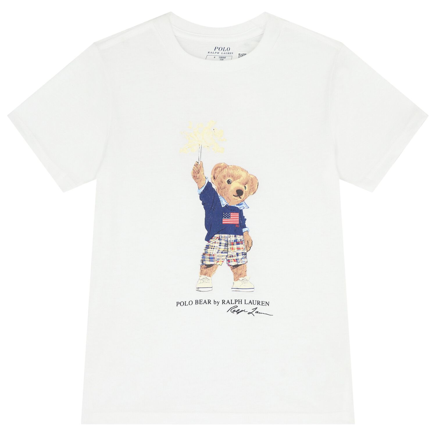 Boys White Polo Bear T-Shirt, 1, hi-res