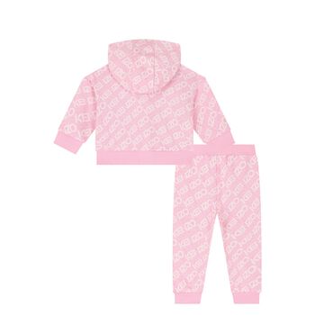 Younger Girls Pink Logo Tracksuit