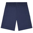 Boys White & Navy Blue Shorts Set, 2, hi-res