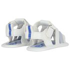 Baby Boys White Logo Sandals, 1, hi-res