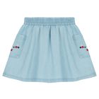 Girls Blue Logo Denim Skirts, 1, hi-res
