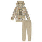 Beige & Green Trefoil Logo Camouflage Tracksuit, 1, hi-res